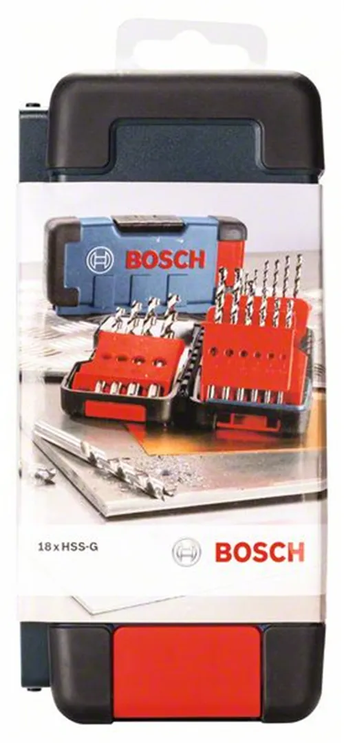 18 DELIGE   METAALBORENSET  HSSG TOUGHBOX, DIN 338, 135° BOSCH 2607019578