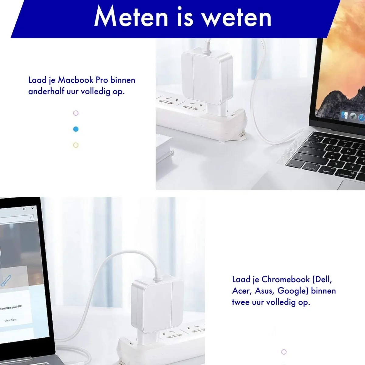 65W SNELLADER + TYPE C ADAPTER KABEL  VOOR LAPTOP EN TABLET  VOOR LENOVO THINKPAD HUAWEI MATEBOOK PRO AIR HP SPECTRE ASUS ACER