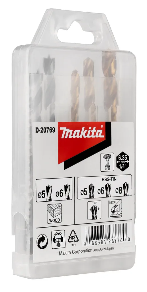 BOORSET 5DELIG HOUT/METAAL