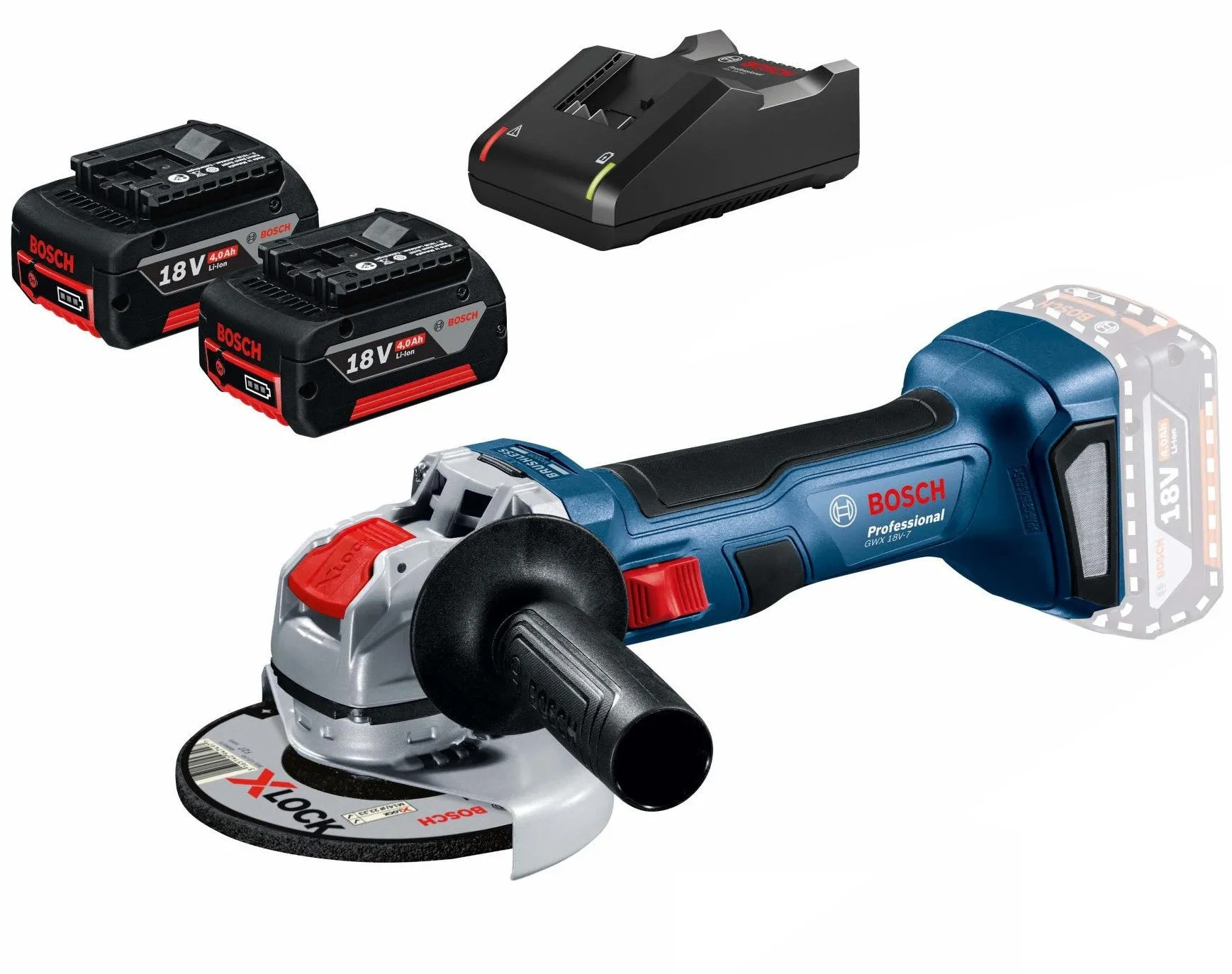 BOSCH GWX 18V7 ACCU HAAKSE SLIJPMACHINE IN LBOXX  06019H9105