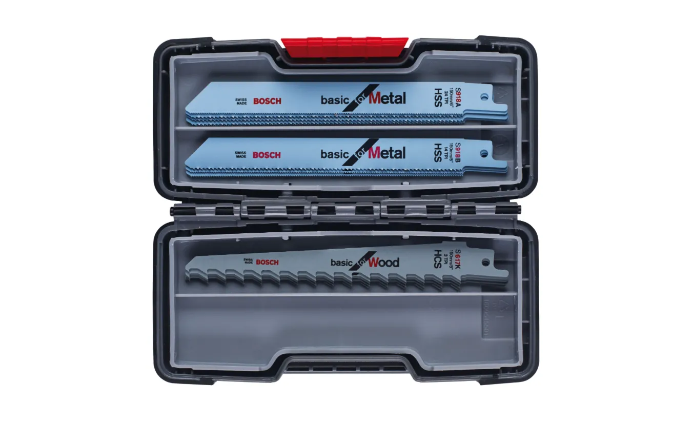 Bosch Reciprozaagbladen set voor hout en metaal in koffer – 15 delig