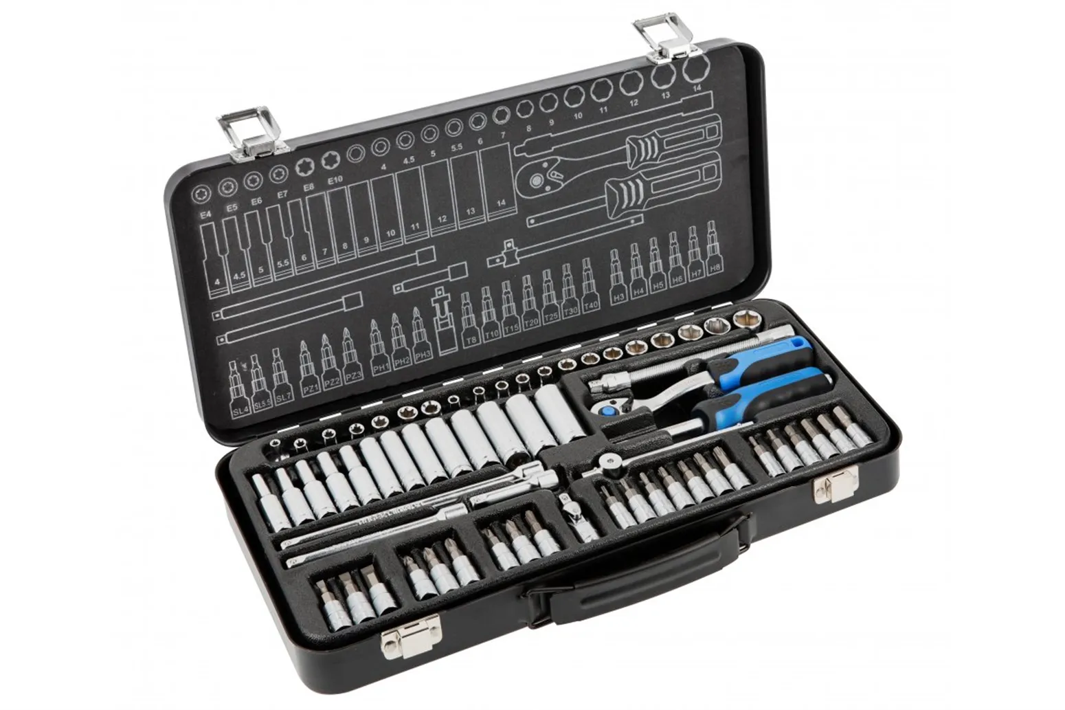 DOPSLEUTELSET 1/4”, 63DLG. HöGERT HT1R486