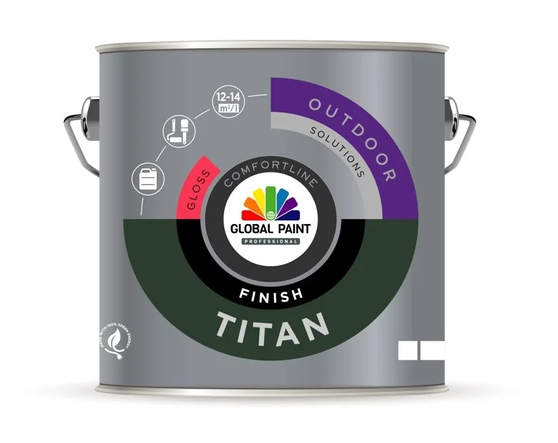 Global Paint Titan Finish Gloss | Hoogglans Lakverf Buiten - 500 ML - Wit