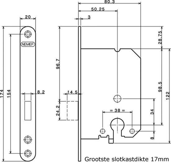 KASTSLOT PROFIELCILINDER RVS 1258/87 4T
