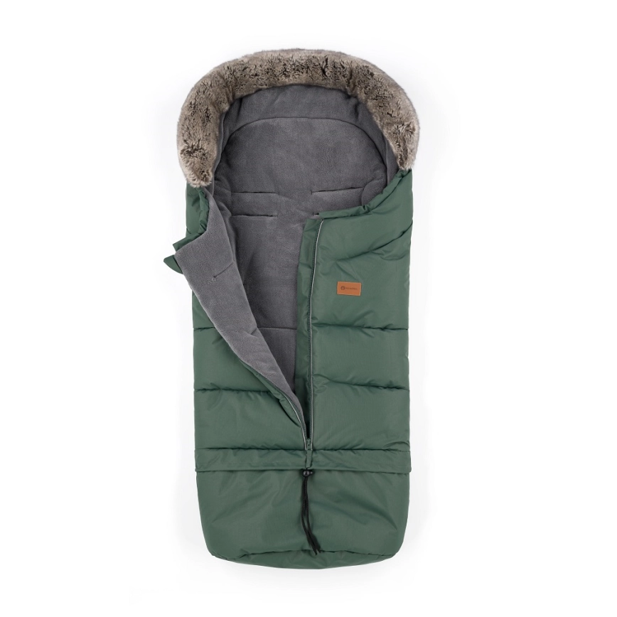 PETITE&MARS  SET BABY VOETENZAK 4IN1 ARCTIC + STROLLER HAND MUFFS FURRY VERITABLE KHAKI
