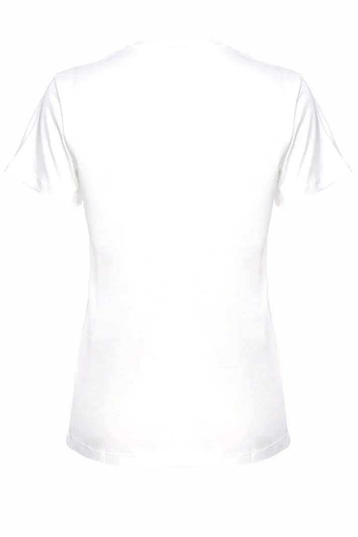 PINKO Pinko tshirt met 2 rode hartjes  Wit