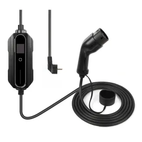 Premium instelbare mobiele lader/laadkabel stopcontact type 2 1-fase 6A-16A 1,3kW-3,6kW voor Fiat 500e