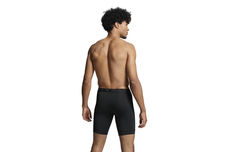 PUMA SPORT MICROFIBER LONG BOXER ZWART 2PACK HEREN