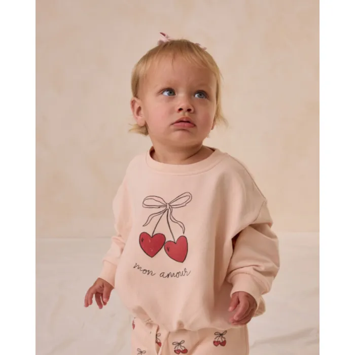 Quincy Mae Sweater Roze Hart Mon Amour
