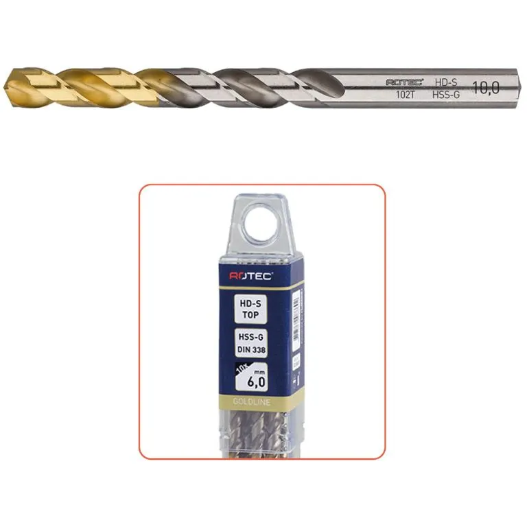 ROTEC HSSG SPIRAALBOOR, DIN 338, TYPE HDS, TINTOP, Ø13,0 1 STUK