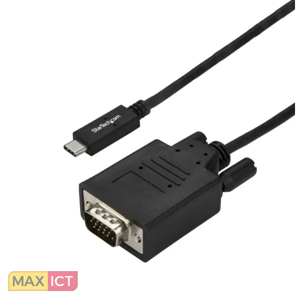 StarTech .com 3m USB C naar VGA Kabel, 1920x1200/1080p USB Type C naar VGA Video Adapter Kabel, Thunderbolt 3 Compatibel, Laptop