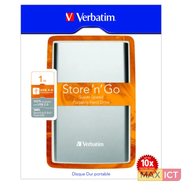 XIAOMI VERBATIM STORE'N'GO 1TB EXTERNE HARDE SCHIJF 5400 RPM 2.5" USB TYPEA 3.2 GEN 1 (3.1 GEN 1) GRAFIET, GRIJS