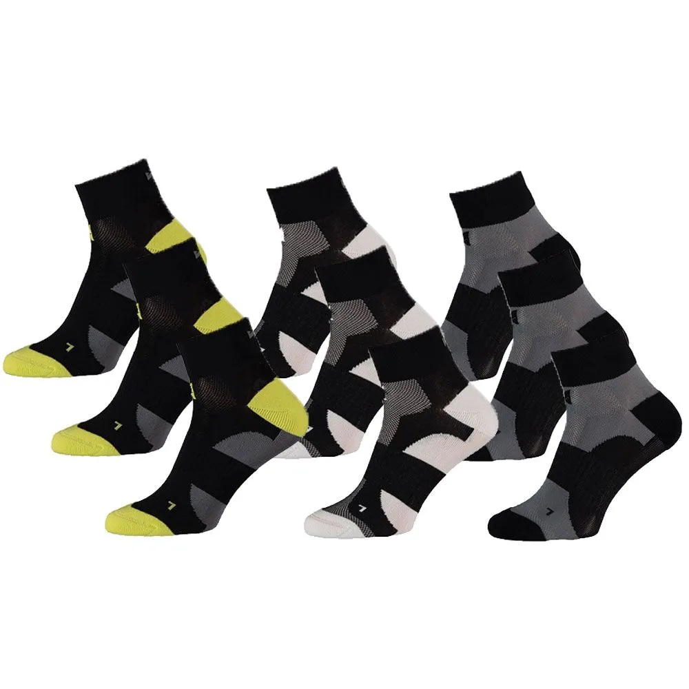 XTREME FIETSSOKKEN QUARTER 9PACK MULTI BLACK    